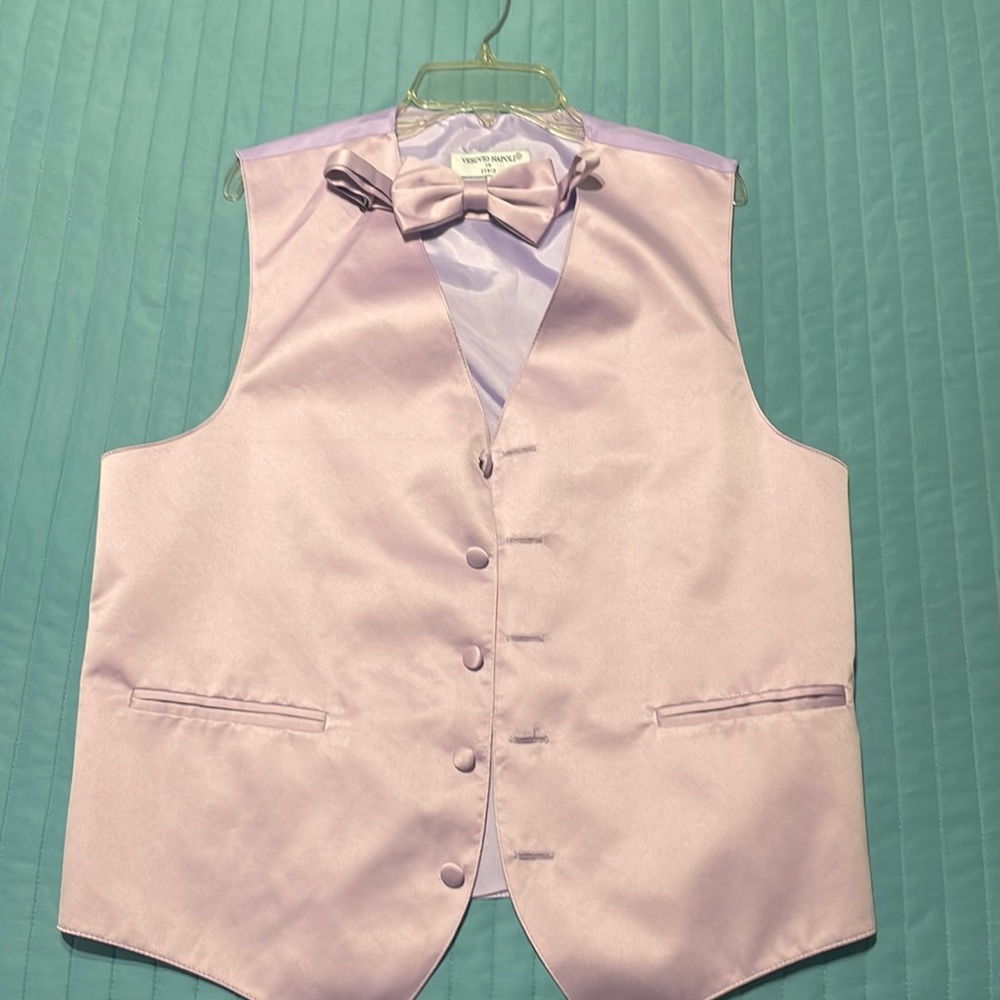 Vest and bow tide Lavender Lilac Light Purple